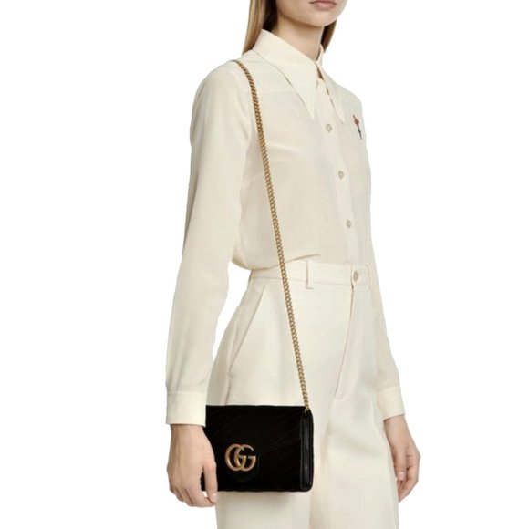 Gucci GG Marmont Matelassé Velvet Chain Bag - Picture 8 of 8